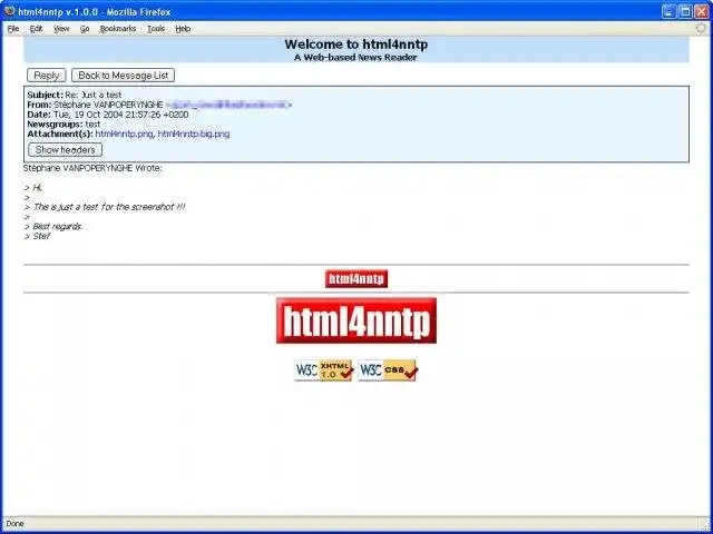 Unduh alat web atau aplikasi web Html4Nntp