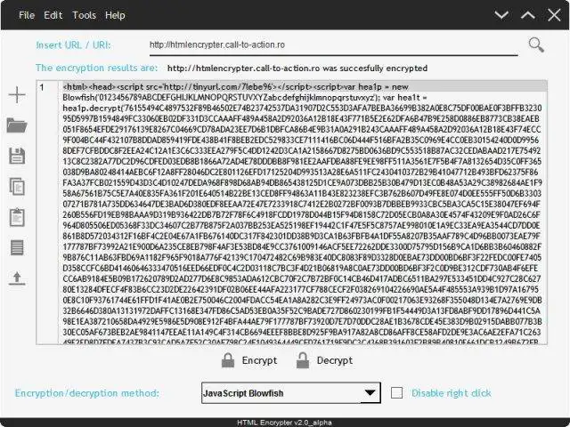 Download web tool or web app HTML Encrypter