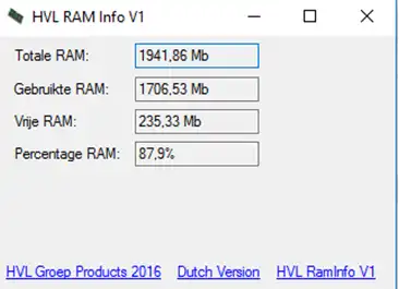 Download web tool or web app HVL RamInfo 