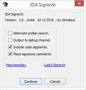 Download web tool or web app IDA Signsrch