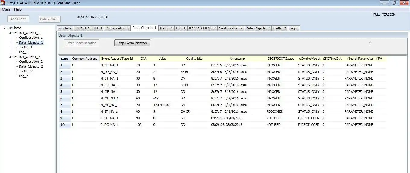 Download web tool or web app IEC 60870-5-101 Client Master Simulator