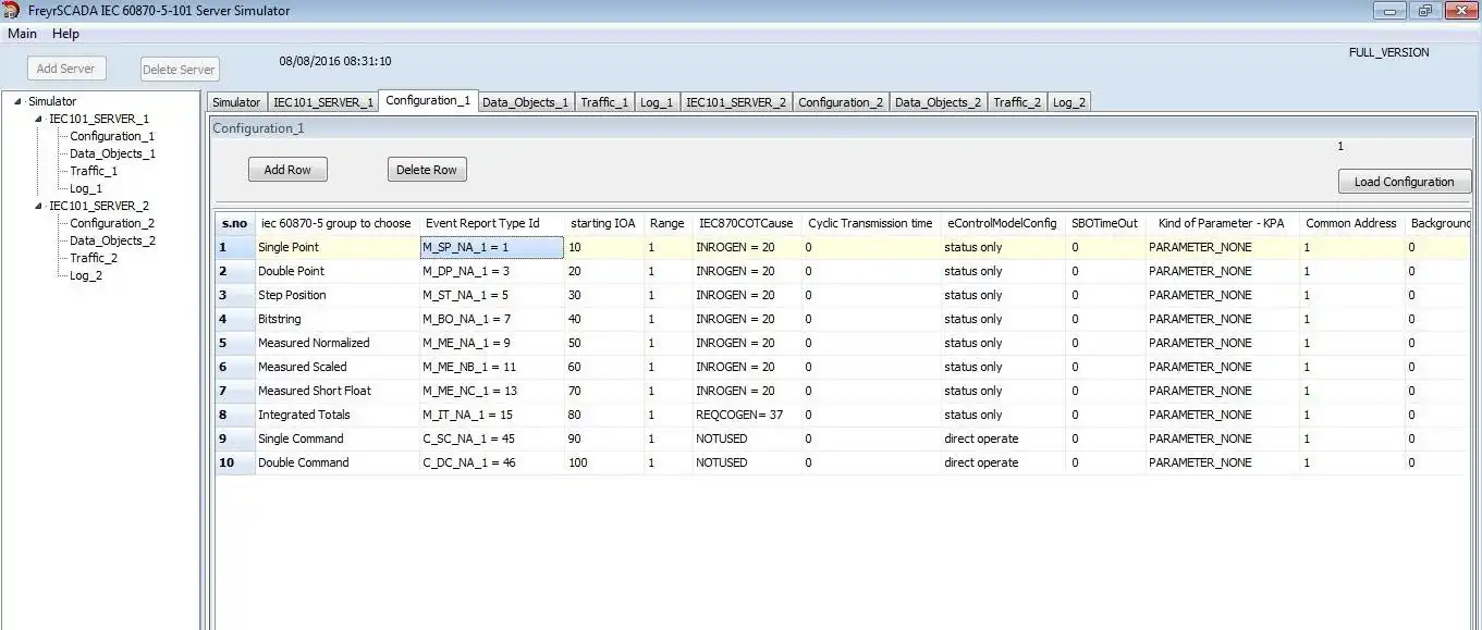 Download web tool or web app IEC 60870-5-101 RTU Server Simulator