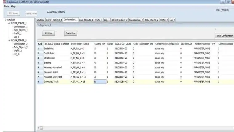 Baixe a ferramenta ou aplicativo da web IEC 60870-5-104 RTU Server Simulator