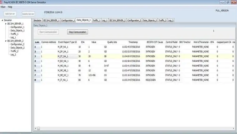 Baixe a ferramenta ou aplicativo da web IEC 60870-5-104 RTU Server Simulator