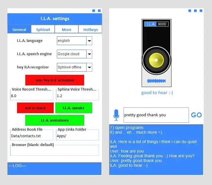 Download web tool or web app ILA - teachable voice assistant