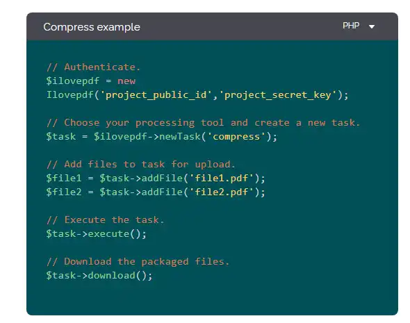 웹 도구 또는 웹 앱 iLovePDF Api 다운로드