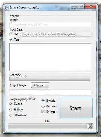 Download web tool or web app Image Steganography