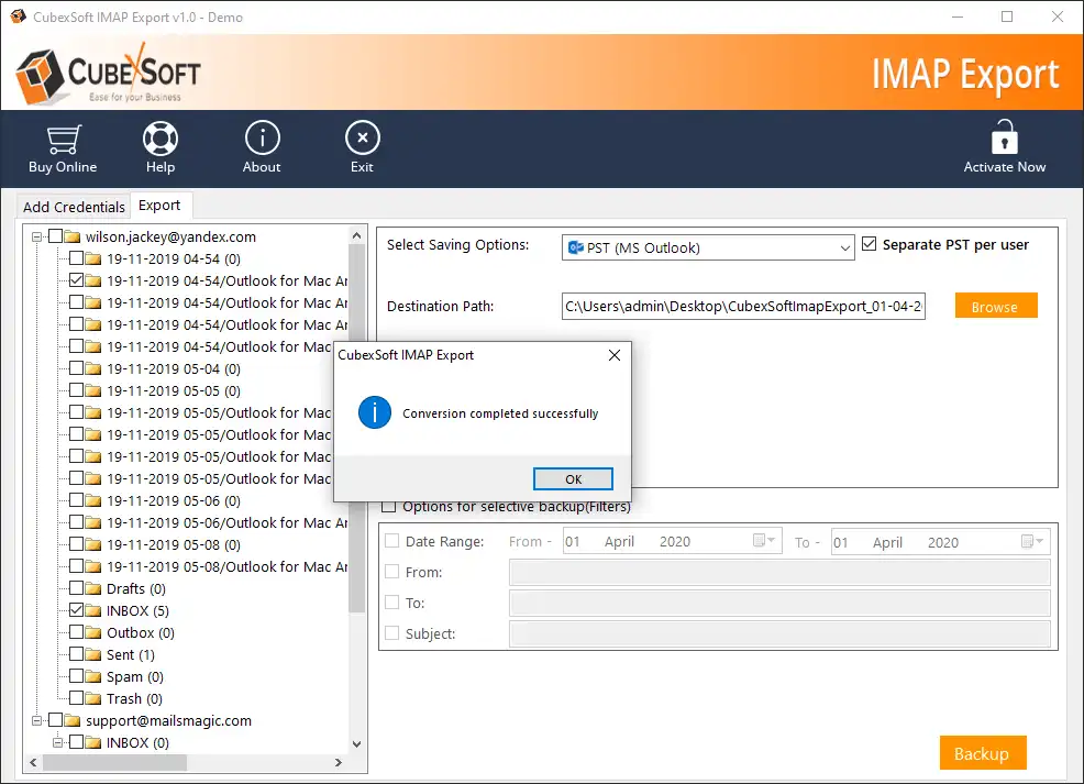 Download web tool or web app IMAP Migration