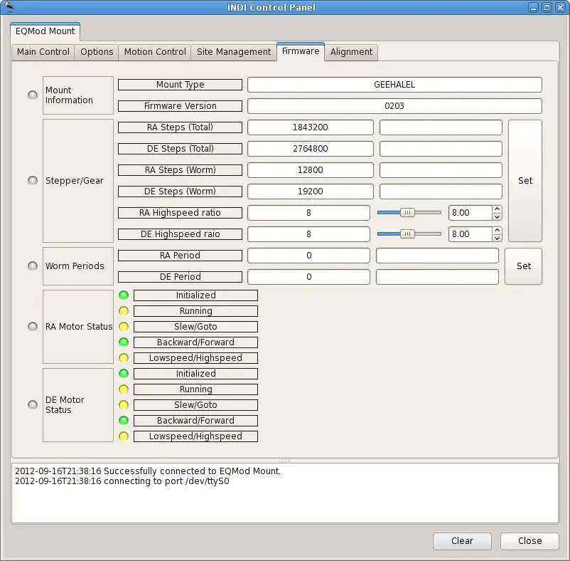 Download web tool or web app indi-skywatcherprotocol