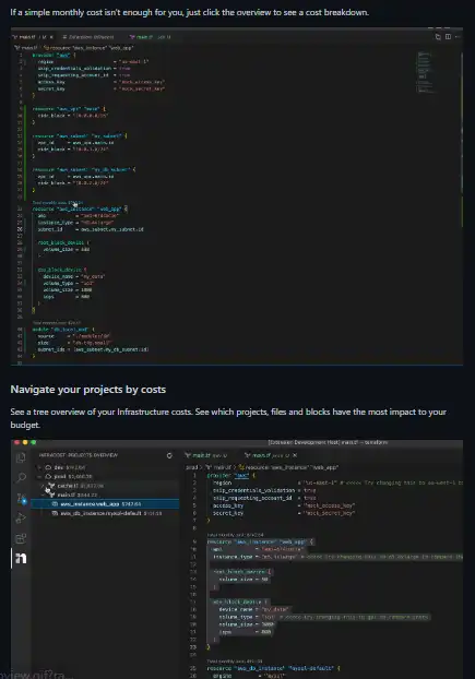 Unduh alat web atau aplikasi web Infracost VSCode Extension