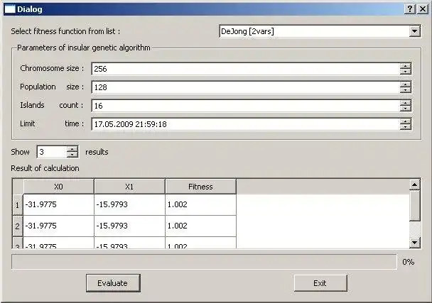 Download web tool or web app Insular Genetic Algorithm