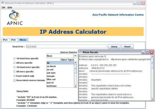 Download web tool or web app Internet Protocol Address Calculator