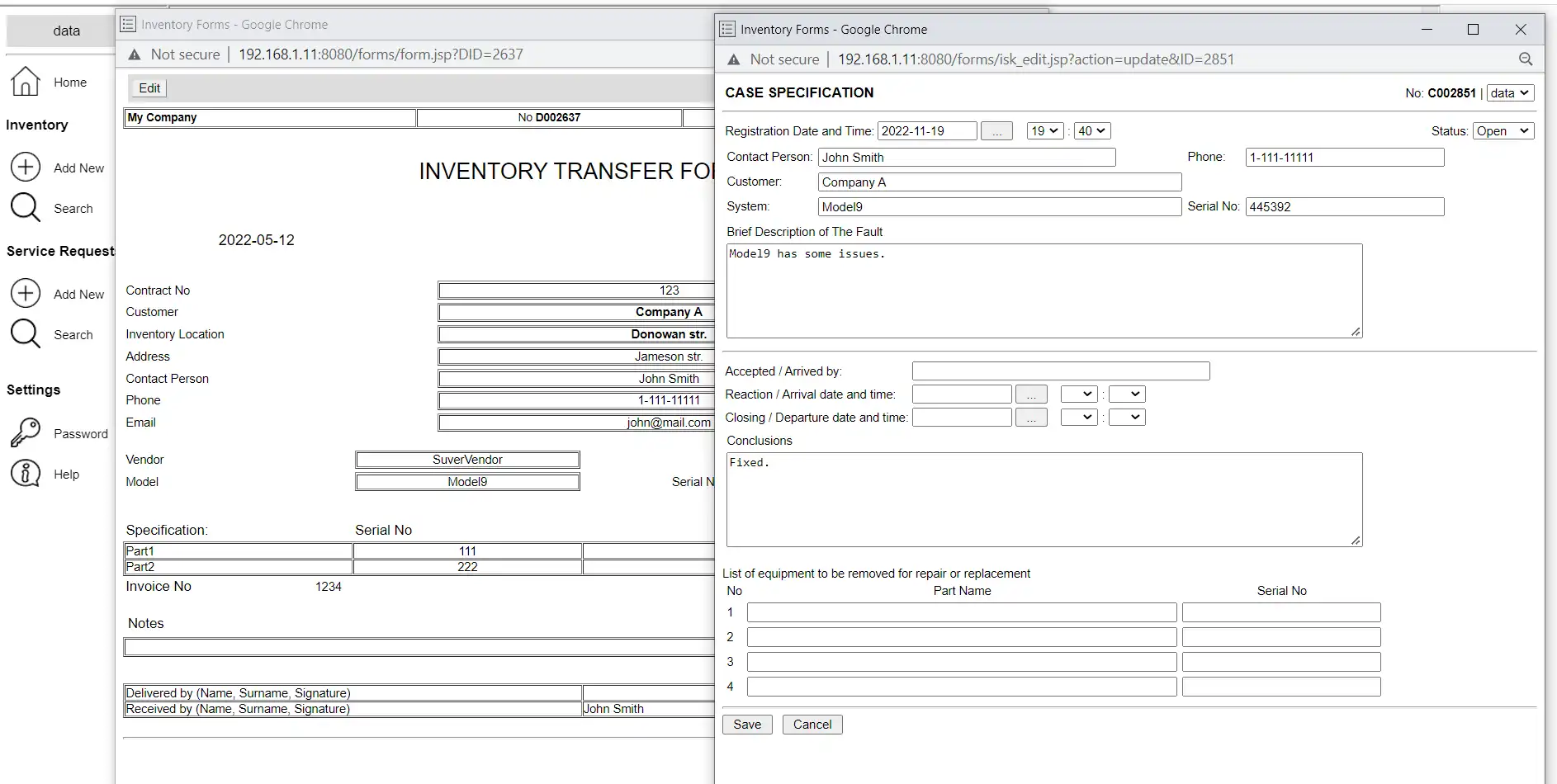 Download web tool or web app Inventory Forms