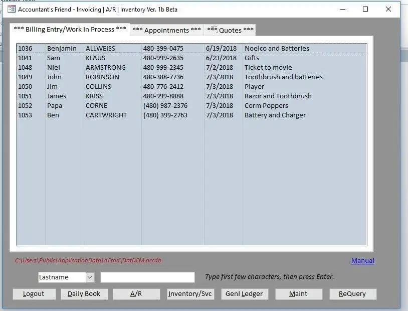 Download web tool or web app Invoicing-AR-Inventory