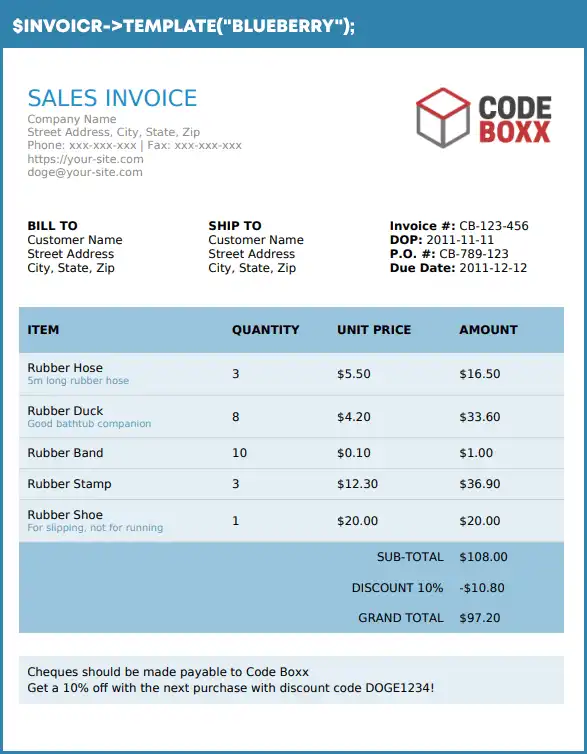 Download web tool or web app Invoicr - PHP Invoice Generator