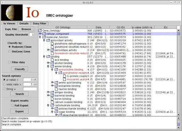 Download web tool or web app Io (ISREC ontologizer) to run in Linux online