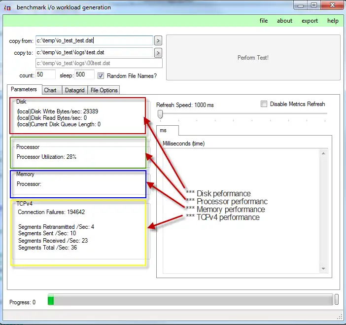 Download web tool or web app i/o performance tool