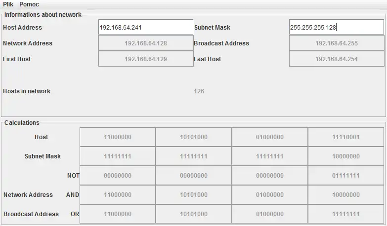 Загрузите веб-инструмент или веб-приложение IPCalc v1.2