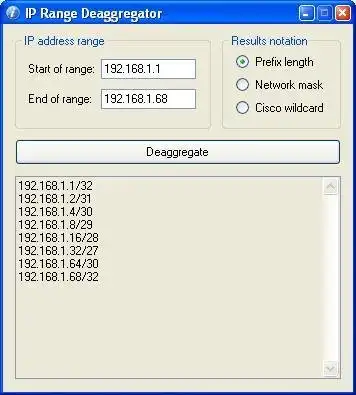 Download web tool or web app IP Range Deaggregator