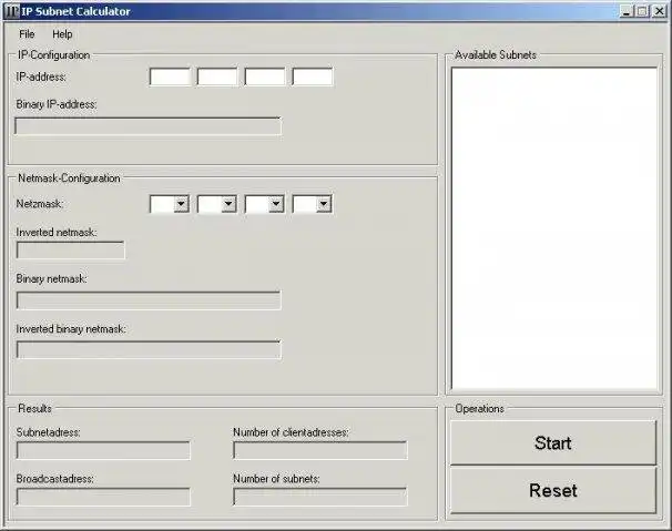 Download web tool or web app IP Subnet Calculator