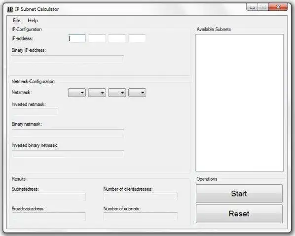 Download web tool or web app IP Subnet Calculator