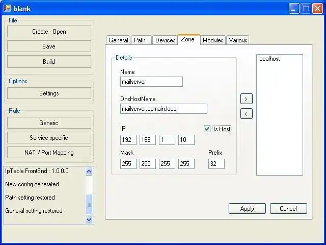 Download web tool or web app IpTables Front End - IpTablesFE