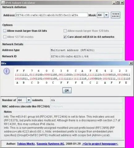 Download web tool or web app IPv6SubnetCalc