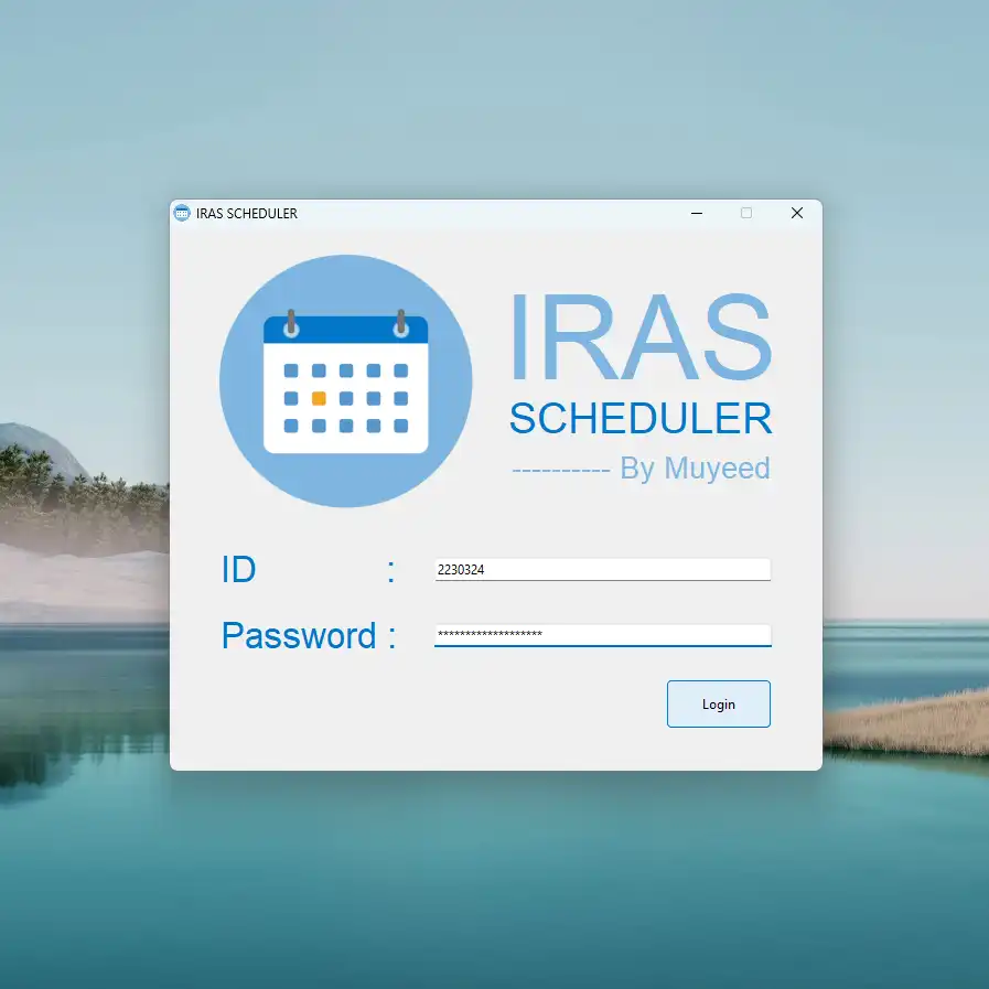 Download web tool or web app IRAS Scheduler