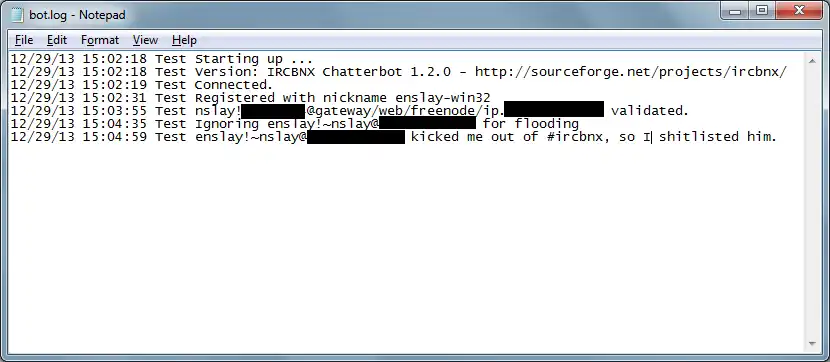 Download web tool or web app IRCBNX Chatterbot