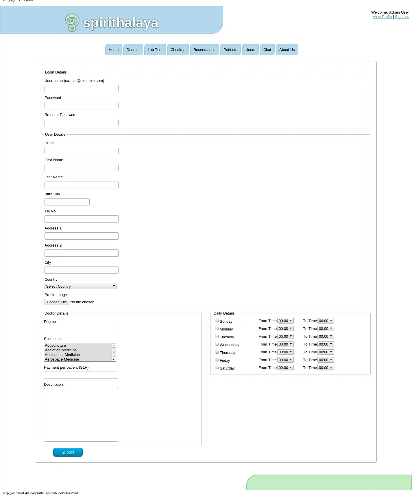 Download web tool or web app Ispirithalaya Hospital Management System