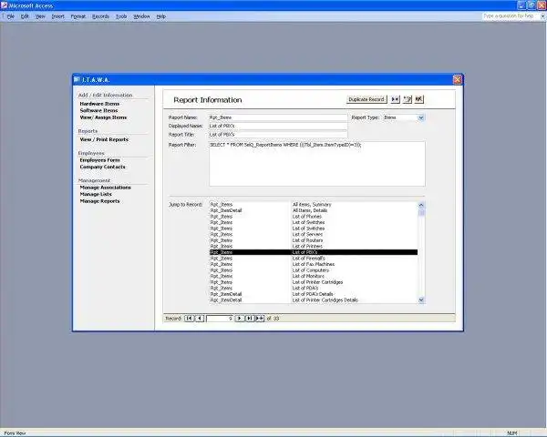 Download web tool or web app IT Administration With Access