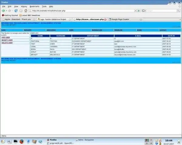 Download web tool or web app IT-Department Management System