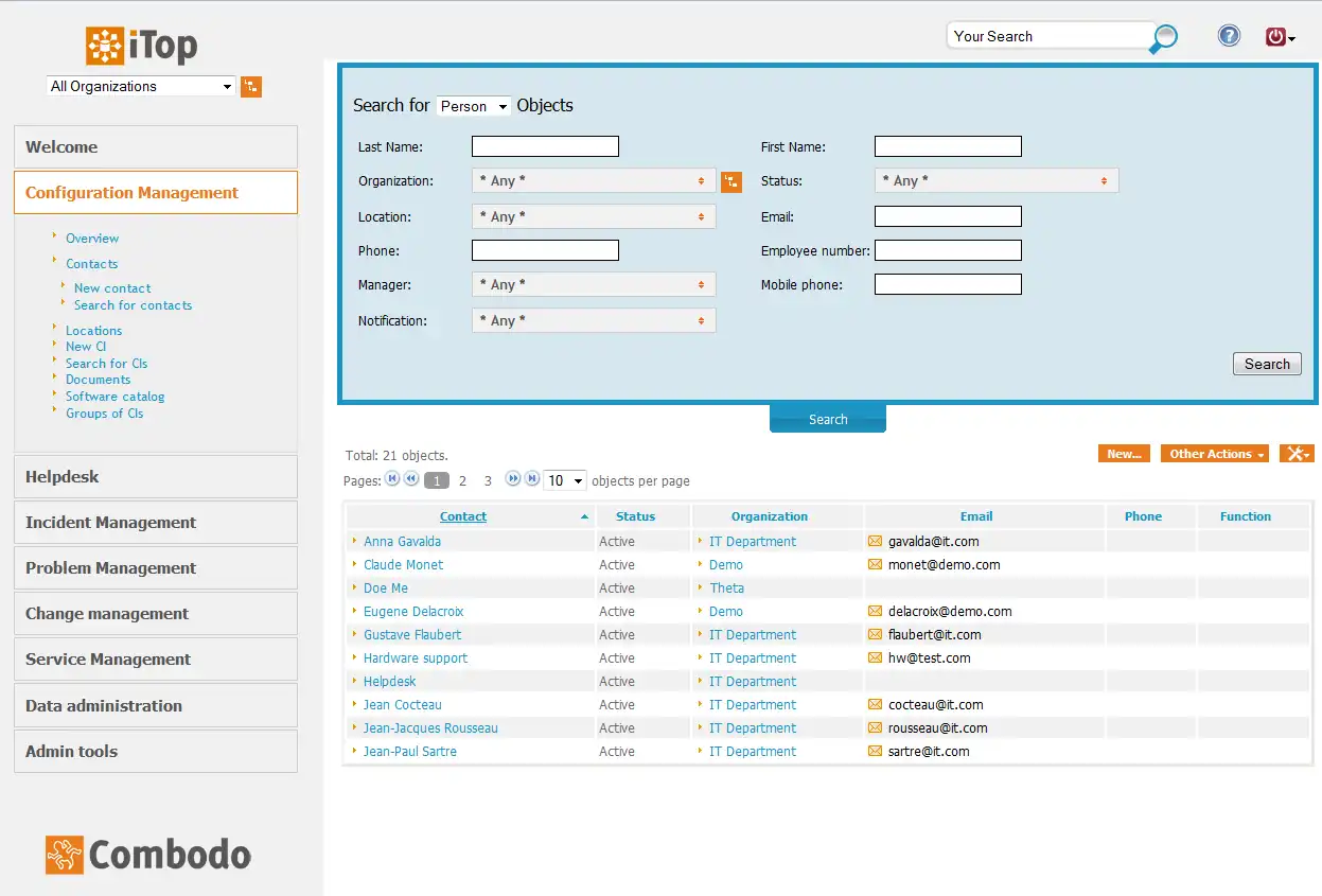 Télécharger l'outil web ou l'application web iTop - IT Service Management CMDB