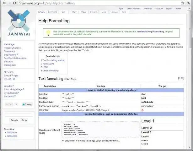 Descargar la herramienta web o la aplicación web JAMWiki