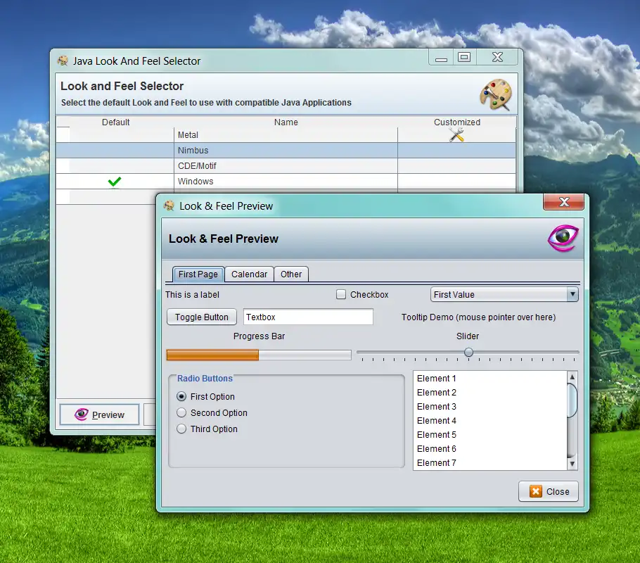 Download web tool or web app Java Look And Feel Selector