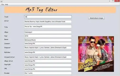 Download web tool or web app Java Mp3 Tag Editor 