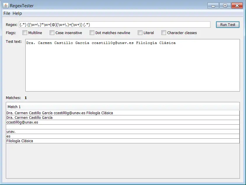 Download web tool or web app Java Regex Test GUI