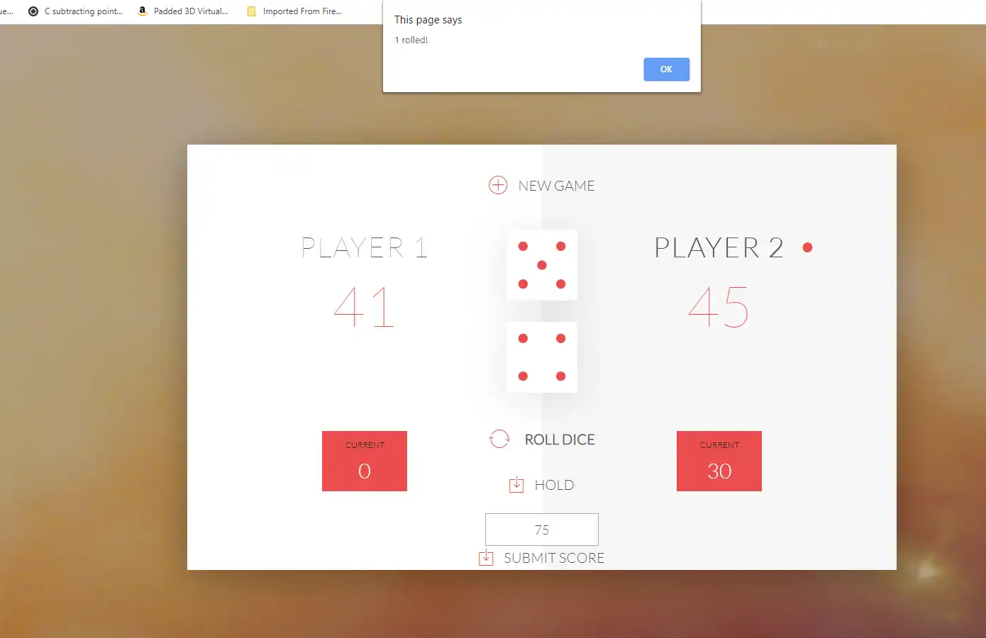 Download web tool or web app Javascript Dice Game