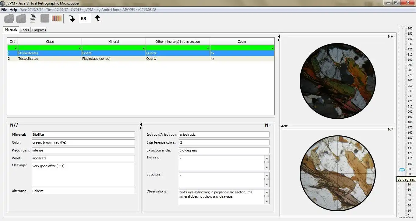 Download web tool or web app Java Virtual Petrographic Microscope