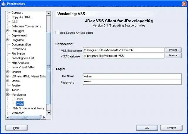 Download web tool or web app JDev VSS Extension