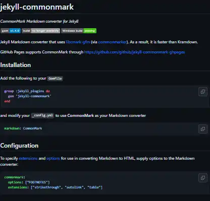Download web tool or web app jekyll-commonmark