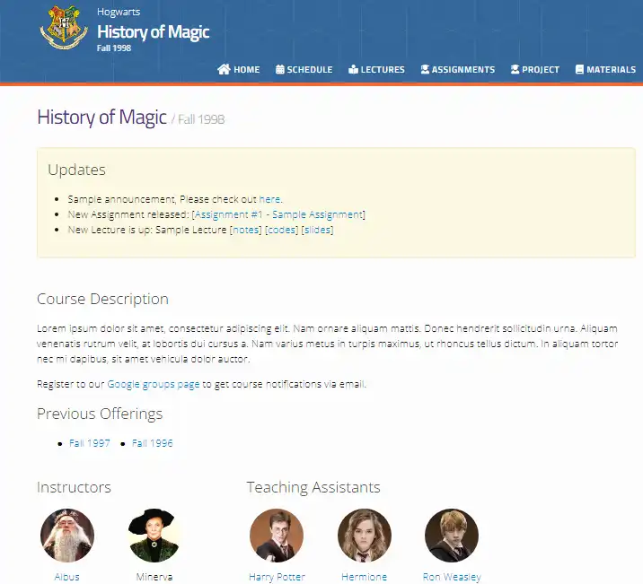 Загрузите веб-инструмент или веб-приложение jekyll-course-website-template