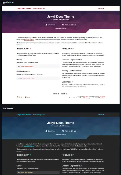 Download web tool or web app Jekyll Docs Theme