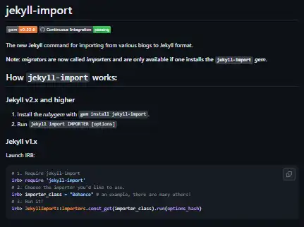 Download web tool or web app jekyll-import