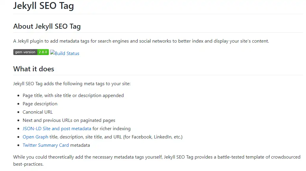 Download web tool or web app Jekyll SEO Tag