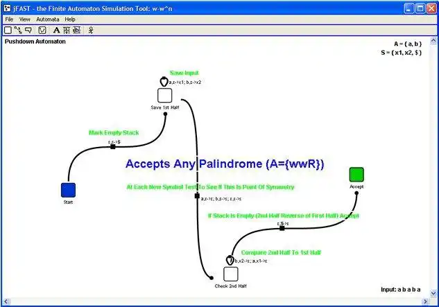 Download web tool or web app jFAST - the Finite Automata Simulator to run in Linux online