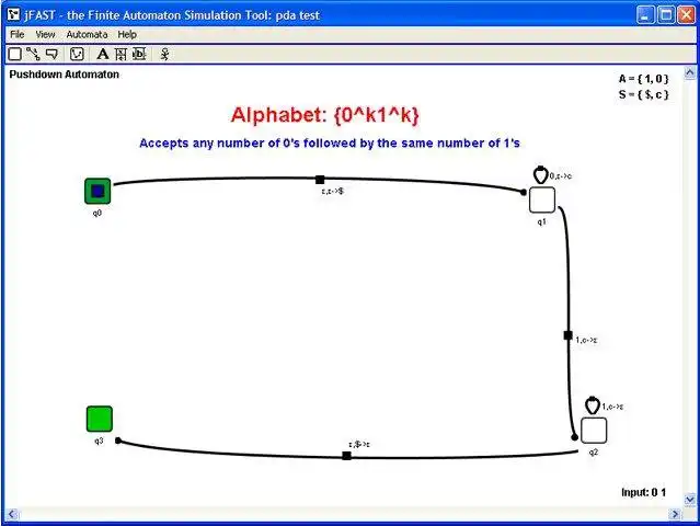 Download web tool or web app jFAST - the Finite Automata Simulator to run in Linux online