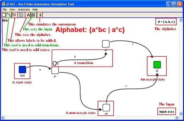 Download web tool or web app jFAST - the Finite Automata Simulator to run in Linux online