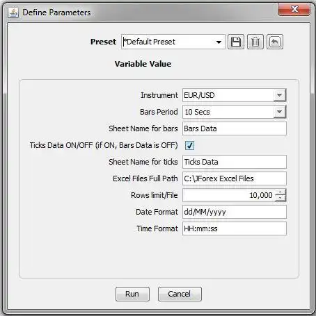 Download web tool or web app JForex2Excel