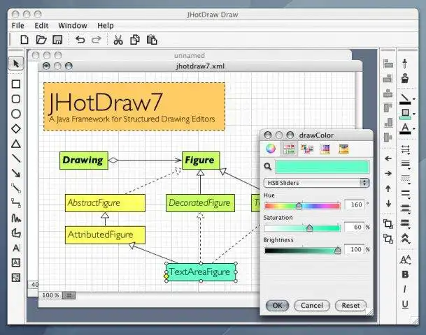 Download web tool or web app JHotDraw to run in Windows online over Linux online